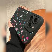 Black Eyes Colorful Flowers Print Phone Case - 黑色 - 查看 5