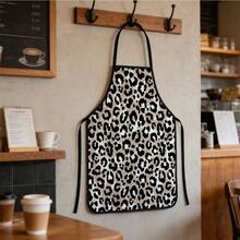 1pc Leopard Print Apron, Polyester Material, Suitable For Cooking, Barbecue, Gardening, Painting, Manicure, Unisex, Indoor And Outdoor Use - Multicolor - View 10