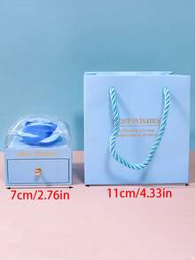 華麗永生玫瑰禮盒附配套紙提袋，簡約玫瑰禮盒，適合新娘與伴娘，令人難忘的紀念品，保鮮玫瑰珠寶禮盒，理想的特別時刻生日畢業禮盒，婚禮生日用品派對裝飾 - 玫瑰花 - 查看 6