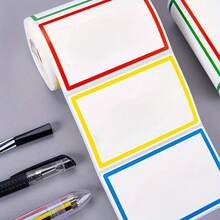 280 Sheets/Roll, Colorful Solid Name Labels, Non-Adhesive Stickers, Extra Large Self-Adhesive Handwritten, Price Tag Stickers, Business Card Notes, Colorful Rectangular Name Labels, Suitable For Office, Meeting, School And Home School Supplies - One Size - View 6