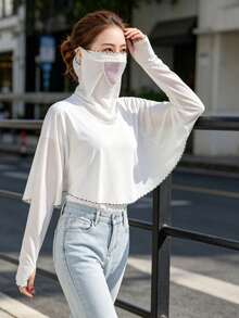 1pc Women's Summer Ice Silk Lightweight Sun Protection Scarf, Integrated Face, Neck And Arm Coverage, Breathable UV Protection, Suitable For Driving And Cycling - Multicolor - View 9