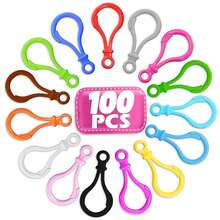 100pcs Colorful Plastic Keychain Clips, Lobster Clasp Rings, Suitable For Backpack Hanging Rope DIY Handmade Projects - Plastic Lobster Buckle - View 6