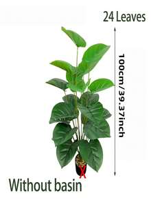 60-120cm 人造睡蓮植物（大型人造熱帶植物，室內高植栽，適合居家客廳、露台、門廊、浴室及戶外裝飾） - 滴水觀音 - 查看 7