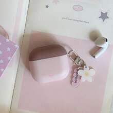 Korean Style Minimalist 4-Color Matte Colorblock + Small Flower Pendant Earphone Case Compatible With AirPods Pro 3 New Pro 2 Protective Cover Pro Cute Apple 4 Minimalist 3 Personalized 1/2 Generation Women's Earphone Case Protective Cover Spring/Summer Earphone Case/Birthday Gift/Holiday Gift - Multicolor - View 11