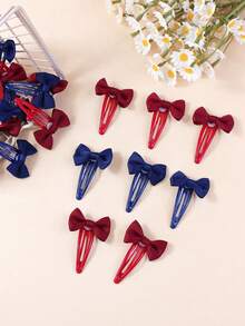 24 piezas Pinzas para el cabello estilo casual versátil BB, combinación de pinzas para el cabello rojas y azules, pinzas para el cabello versátiles para fijar, pinzas para el cabello multifuncionales, se pueden usar para decorar bolsos y combinar con atuendos, adecuadas para uso diario - Multicolor - Ver 5