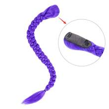 26inch Long Purple Braid Hair Ponytail Easy Clip In Purple Ponytail Hair Extensions For Cosplay Halloween And Christmas Costume - Multicolor - View 8