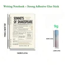 A5 Solid Glue Refillable Loose Leaf Notebook All-In-One Stationery Set, Detachable Journal Notebook For Student Study Office Daily Writing Back To School School Supplies - A - View 6