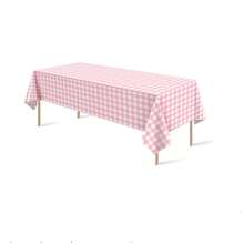 1pc/3pcs Pink And White Plaid Plastic Tablecloth, 54 X 108 Inch Disposable Rectangular Tablecloth, Suitable For Birthday, Graduation Party, Wedding, Anniversary, Bachelor Party, Theme Event Decoration - Multicolor - View 7