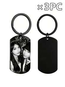 Llavero de metal personalizable, impreso con tu foto y texto, 4 estilos y 4 colores disponibles, paquete de 1 pieza, 3 piezas o 5 piezas. Perfecto como llavero, decoración de mochila, regalo de cumpleaños, regalo de aniversario y regalo del Día de San Valentín. - Multicolor - Ver 45