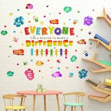 - Calcomanas de pared para nios, coloridas e inspiradoras, guardera, sala de juegos, decoracin de pared, pegatina motivacional positiva marca la diferencia - Marca la diferencia - Ver 6