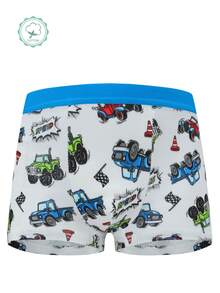 4pcs/Pack Boys' Soft & Comfortable Cartoon Car Pattern Underwear, Youth Boxer Brief Style - Multicolor - View 5