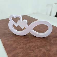 1pc Modern Minimalist White Infinity Symbol & Heart Decorative Accessory, Foam Board Desktop Decor, Suitable For Home Decor, Holiday Decor, Warm Wedding Theme Decor - A - View 3