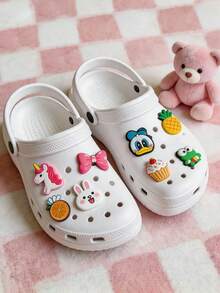 10pcs/20pcs/30pcs/50pcs/100pcs Random Style Shoe Charms, Fashionable Cute Cartoon Design Shoe Charms, Compatible With Clogs Random Style Decorative Buckles (Random Style: Various Styles, Uncertain, Only Partial Images Shown). Please Select Quantity Based On Your Needs, Patterns Are Random. - Multicolor - View 3