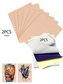 Tattoo Practice Skin And Transfer Paper Set, 1mm Silicone Fake Skin + Tattoo Template Paper, Suitable For Beginner Artists To Practice Tattooing, Draw Templates And Improve Skills - View 9