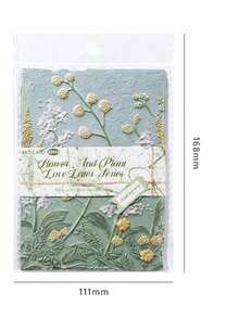 1/23 Sheets/Bag Aesthetic Green Plant Diary Base Paper Retro Flower Clipping Book Paper, DIY Handmade Account Decoration, Love Letter Clipping Materials, Embossed Flower Design, Art Album Planner Decoration, Suitable For Back To School - A - View 12