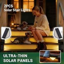 4pcs Solar-Powered 24LED Step Lights - Outdoor Pathway & Staircase Lighting With Auto On/Off, Durable Plastic Semi-Flush Mount For Garden, Patio, Walkway - Energy-Efficient Landscape Decor, Solar Outdoor Lights, Patio Illumination, Modern Lighting - 24LED Staircase Light - View 10