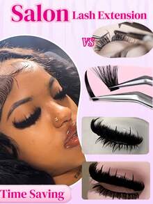 LUXE 04-Baddie-Lashbook, 550 pezzi di ciglia finte individuali con curvatura D | Kit fai-da-te per estensione ciglia personalizzata | Leggere e dall'aspetto naturale | Riutilizzabili | Perfette per uso quotidiano, appuntamenti e feste | Ciglia simili al visone - Visualizzare 7