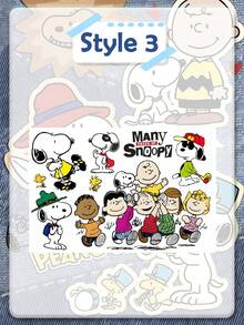 Snoopy 官方 Peanuts 卡通可移除自黏防水乙烯基貼紙，可愛綠色恐龍 Snoopy 圖案配紅色愛心裝飾，適合客廳與臥室的極簡居家裝飾 - 多款 - 查看 12