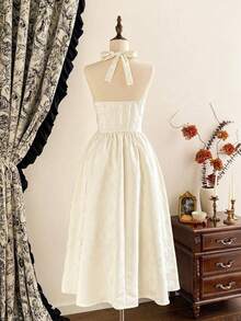 Women Long Dresses - Blue and White - View 5