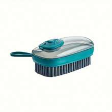 1 pezzo Spazzola per la pulizia con erogatore di sapone, spazzola con setole dure ricaricabile, spazzola multifunzione portatile, adatta per vestiti, bagno, pavimento, cucina, vasca da bagno, macchie sulle piastrelle - Blu 1 pz - Visualizzare 2