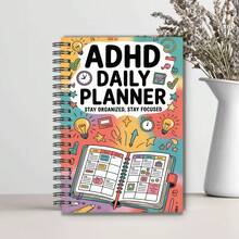 1件/5件組 計劃書套裝－無日期設計，提供全面的每日、每週、每月規劃；內建番茄鐘工作法規劃、任務清單與專注追蹤功能－採用顏色編碼系統，學校用品 - 多色 - 查看 15