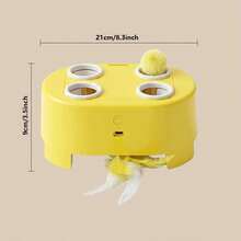 Cat Cheese Box Whack-A-Mole Toy With Up-Down Feathers, Electric Self-Entertainment Interactive Cat Teaser Toy For Boredom Relief And Energy Consumption - View 2