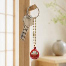 Japanese Style Daruma Water Koto Bell Pendant, Lucky Charm For Wealth And Fortune, Bag Charm, Keychain, Phone Strap, Backpack Accessory, USB Drive Pendant, Healing Japanese Style Gift, Lucky Small Bell Decoration - Multicolor - View 7