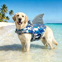 Metglad Dog Life Jacket, Cute Fin Design Pet Swim Vest, High Reflectivity And Excellent Buoyancy, Equipped With Sturdy Rescue Handle And Towing Ring, Adjustable Size, Suitable For Small, Medium And Large Dogs - Teal Blue - View 7