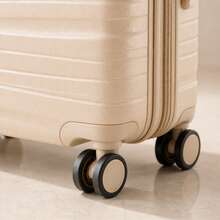 Carry-On Suitcase 10kg Premium Polypropylene PP Ultra Resistant Expandable With 360 Degree Double Wheels Built-In Lock Organized Internal Compartment Hand Luggage Rigid Bag - Apricot - View 4