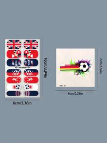 1 Set Fan Celebration Kit, British Football Style Nail Stickers + Graffiti Tattoo Stickers, Match Fan Party Atmosphere Support Tool, DIY Nail Art Stickers And Body Decoration Stickers - Multicolor - View 12