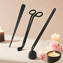 3 Buah atau 1 Set Alat Pemadam Sumbu Lilin Stainless Steel Hitam, Set Alat Penutup Lilin Stainless Steel, Pemangkas Sumbu Lilin, Alat Penutup Pemadam Lilin, Pencelup Sumbu Lilin, Untuk Pecinta Lilin, Set Aksesori Lilin untuk Penggunaan Sehari-hari - Set multi-bagian - View 10