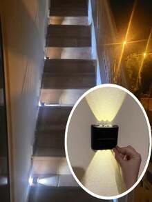 2pcs Solar Up & Down Light Wall Lamp, 10/8/6 LED Waterproof Outdoor Wall Light, Auto On/Off Warm White Landscape Lighting, Suitable For Yard Fence Stairs - 2PCS - View 9