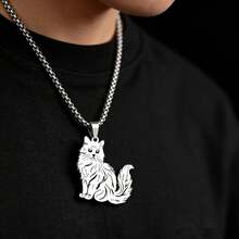 Sexy Ragdoll Cat Clavicle Chain Women Men Stainless Steel Silver Color Kitty Animal Our Cute Family Necklace Jewelry Accessory - Necklace - View 3