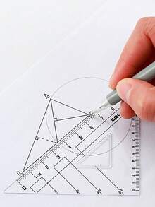 Back To School Essential 10pcs Student Compass & Ruler Set, Triangle Ruler, Protractor, Drawing Tools, Exam & Study Stationery, Professional Drafting Ruler With Multi-Function Pen Holder - Sets - View 7