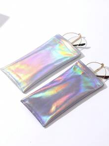 1 pieza Bolsa portátil de gafas de colores para mujeres, bolsa de gafas elegante y brillante, estuche de almacenamiento de gafas de moda ligero y protector, bolsa de gafas de moda - Multicolor - Ver 10