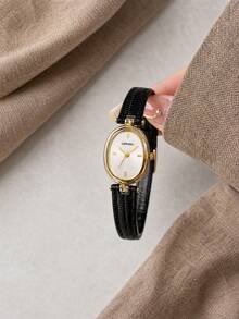 LIANDU 1 pieza Reloj de pulsera elegante para mujer, uso diario, moda de negocios casual, estilo lujoso elegante minimalista, adecuado para fiesta de vacaciones, regalo de aniversario para la familia o para ti misma - Negro - Ver 2