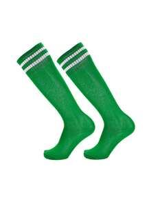 1 Pair 8-14 Years Old Children Knee-High Football Socks, Moisture-Wicking Breathable Striped Long Tube Sports Socks, Suitable For, First Day Of School - Multicolor - View 14