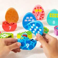 Montessori Educational Toys Early Learning Puzzle Game For Boys And Girls Number Color Dinosaur Egg Matching - Multicolor - View 8