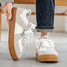 Sepatu Olahraga Kasual Retro Pria untuk Semua Musim, Sepatu Skate Ringan dan Nyaman dengan Tali, Cocok untuk Perjalanan Sehari-hari - Grey - View 5