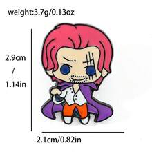 1/5pcs Q Version One Piece Anime Enamel Brooch, Luffy Zoro Cartoon Metal Lapel Pin, Backpack Clothing Hat Decoration Badge, Collectible Gift - Multicolor - View 15