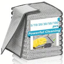 5/10/20/30/50/100pcs Iron Wire Sponge Cloths, Scratch-Free Metal Wire Dish Cleaning Cloths, Multi-Purpose Metal Wire D Dishcloth, Kitchen Accessories, Kitchen Cleaning Tools, Kitchen Items, Cleaning, Kitchen Towel - Square - View 1