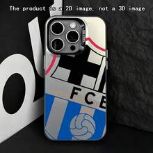 Funda para Teléfono: Funda para Teléfono con Estampado 2D del Club de Fútbol B-Barcelona, Compatible con iPhone 17 16e 16 15 14 13 12 11 Mini Pro Max Air X XR XSMAX 8 7 Plus, Cubierta Trasera Mate Anticaídas - Estilo 1 - Ver 2