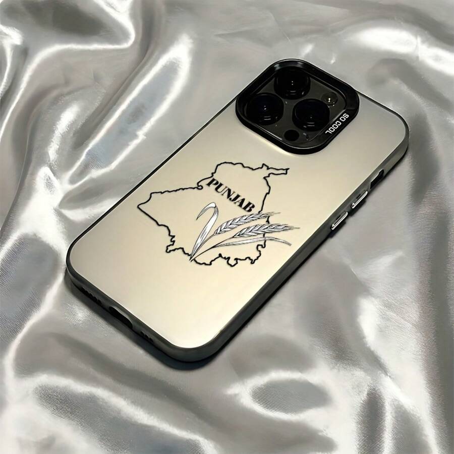 Simple And Reinforced Phone Case, Suitable For All Models. Phone Case: Punjab Map Design, Matte Finish, Suitable For IPhone 17, 16e, 16, 15, 14, 13, 12, 11, Mini, Pro Max, Air, X, XR, XS Max, 8, 7 Plus - Anti-Drop Matte Back Cover, Attractive Phone Case, Soft Texture, UV Printing, Suitable For Fashion Users, Tech Enthusiasts, Ideal Gift For Boyfriend Or Girlfriend, Birthday Present. - (單色)每包1件 - 查看 1