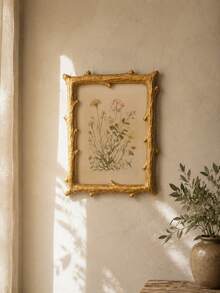 Vintage Gold Picture Frame, Elegant Antique Photo Frame Decor, Luxury Wall Art Frame, Botanical Artwork Display, Farmhouse Home Decor, Aesthetic Tabletop Frame, Classic European Style Frame For Living Room Bedroom Office - A - View 2