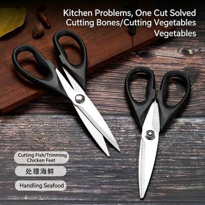 Heavy Duty Kitchen Scissors, Stainless Steel Multi-Purpose Food Shears For Meat & Vegetables