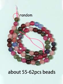 4 6 8 10mm Natural Mix Tourmaline Beads Spacer Gemstone Loose Round Diy Beads For Jewelry Making Diy Bracelets Keychain Making Supplies Accessories - Color - View 13
