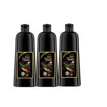 2PCS-500ml-Natural Herbal Hair Dye Shampoo -- 3-In-1 Rapid Hair, Nourishing, Cleansing & Moisturising, Smoothing Black Hair Coloring Shampoo For Women Men - 黑色 - 查看 15