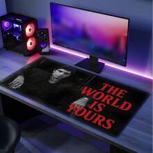 1pc Black & Red Extra Large Durable Mouse Pad / Gaming Mouse Pad / Office Mouse Pad / Laptop Keyboard Pad / Desk Mat - Precision Stitched Edges, Non-Slip Rubber Base, Multiple Sizes Available - Mouse Pad - View 6