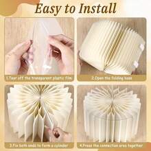 حامل طاولة حلويات أسطواني قابل للطي، رف عرض الزفاف، حامل عرض أنبوب ورقي أبيض أنيق، مناسب لطاولة حلويات الزفاف وعرض نافذة المتجر وديكور حفلة عيد الميلاد - متعدد الألوان - مشاهدة 7