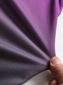 Men's Crew Neck Sports Casual Long Sleeve T-Shirt, Gradient Color Fitness Running Long Sleeve T-Shirt Top, Suitable For Outdoor Activities, Men's Sports T-Shirt Top - Purple - View 4